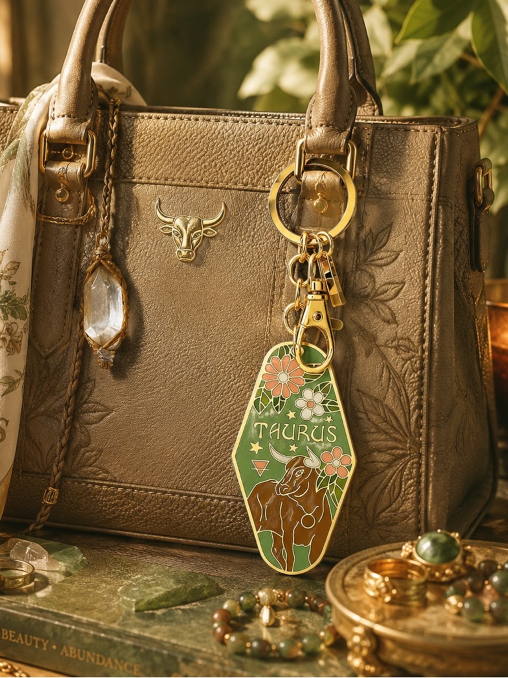 Taurus Zodiac Keychain Bag Charm